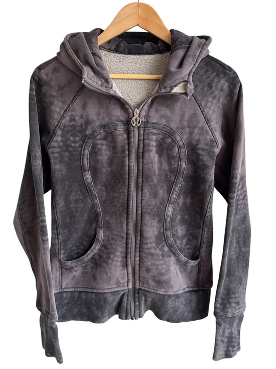 lululemon athletica Tops - Lululemon Tie-Dye Scuba Hoodie Womens 12 Grey Hooded Full Zip Sweatshirt